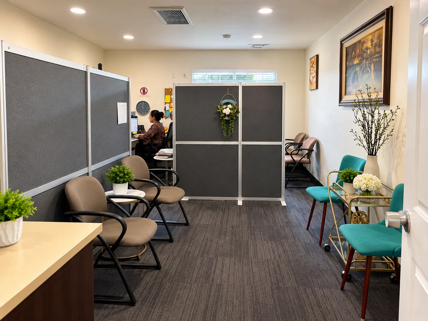 A Palm Mental Health counseling room with comfortable client seating.